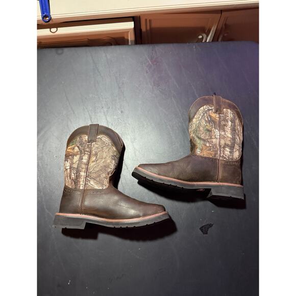 Justin Men’s Camo Leather Work Boots – Size 9EE - Picture 1 of 7